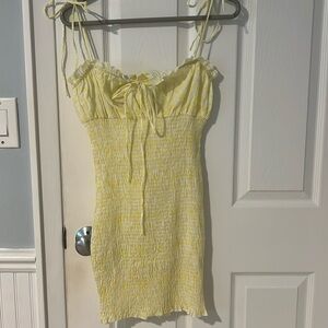 Princess Polly yellow and white floral mini dress | US 2